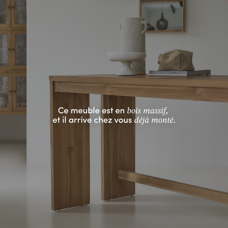 Eden - Bureau en teck massif avec caisson de rangement